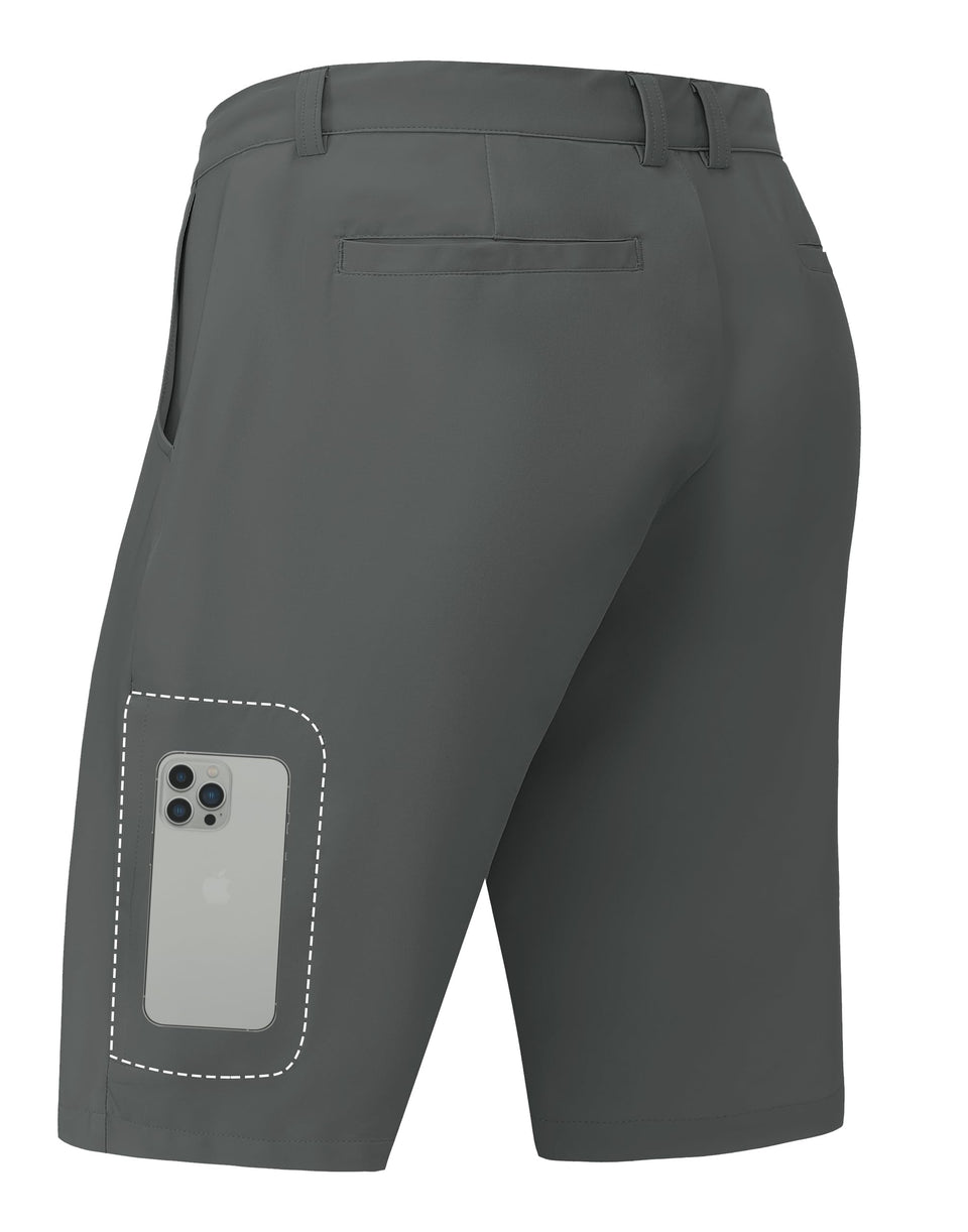 JWM Mens Stretch Golf Shorts with inner silicone grippers for secure fit