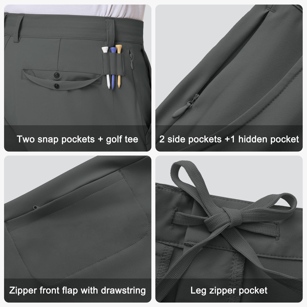 JWM shorts show five-pocket layout for golf essentials