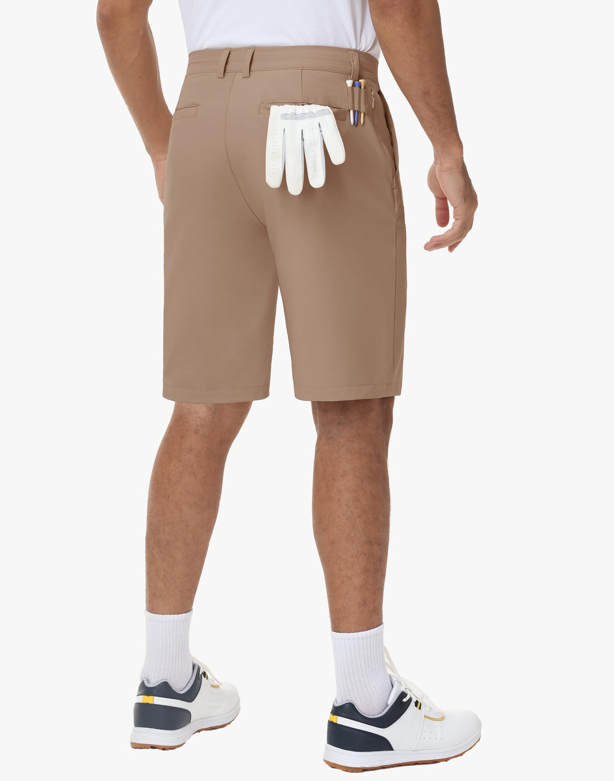 JWM quick-dry fabric in brown supports all-day comfort on the course.