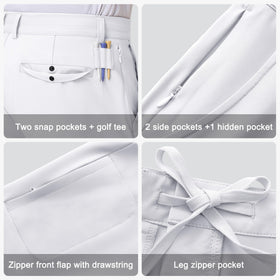 JWM men's stretch golf shorts, tee caddy loops for quick tee access