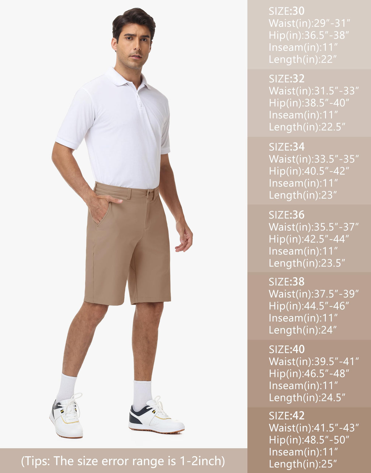 JWM UPF50+ fabric shorts with easy-care performance for sun protection
