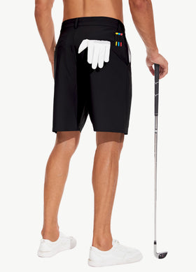 JWM shorts feature tee caddy loops for quick access on the course.
