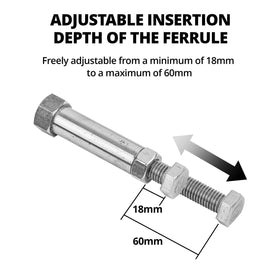 JYC Fitters tool aligns ferrules on woods, irons and wedges for a clean, consistent look.