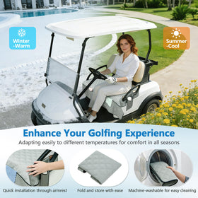 KAAMOS universal 2-seat cover fitted on a cart for EZGO Yamaha Club Car