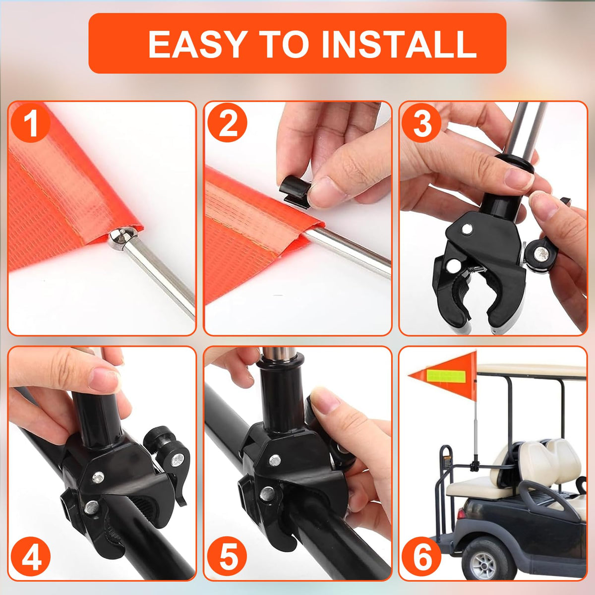 Kabcifea flag fasteners secure flags to thick tubes for stable setup.