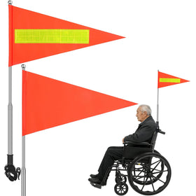 Kabcifea golf cart flag pole extended for high visibility on outdoor paths.