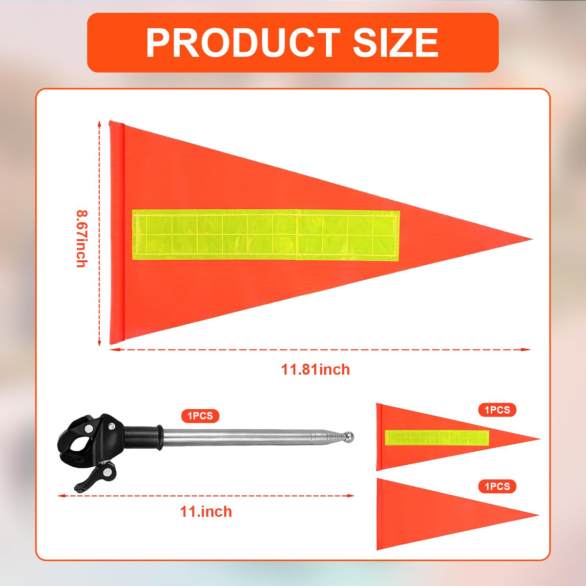Kabcifea retractable flags with pole offer high visibility in crowds.