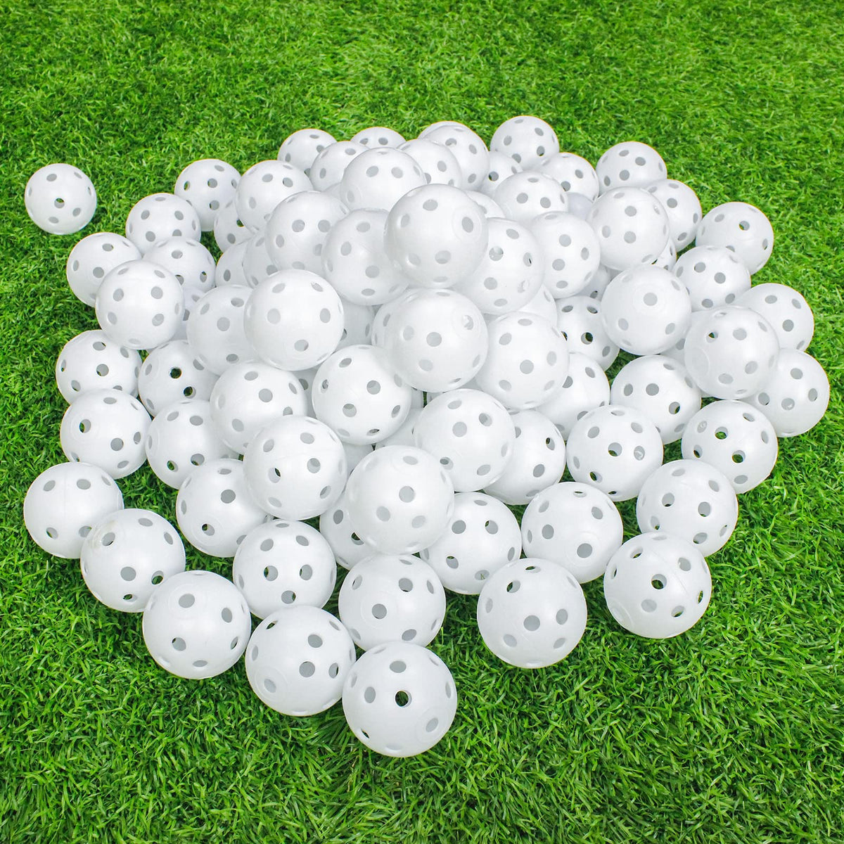 Kahuayi 100-pack golf balls in a mesh bag for backyard practice