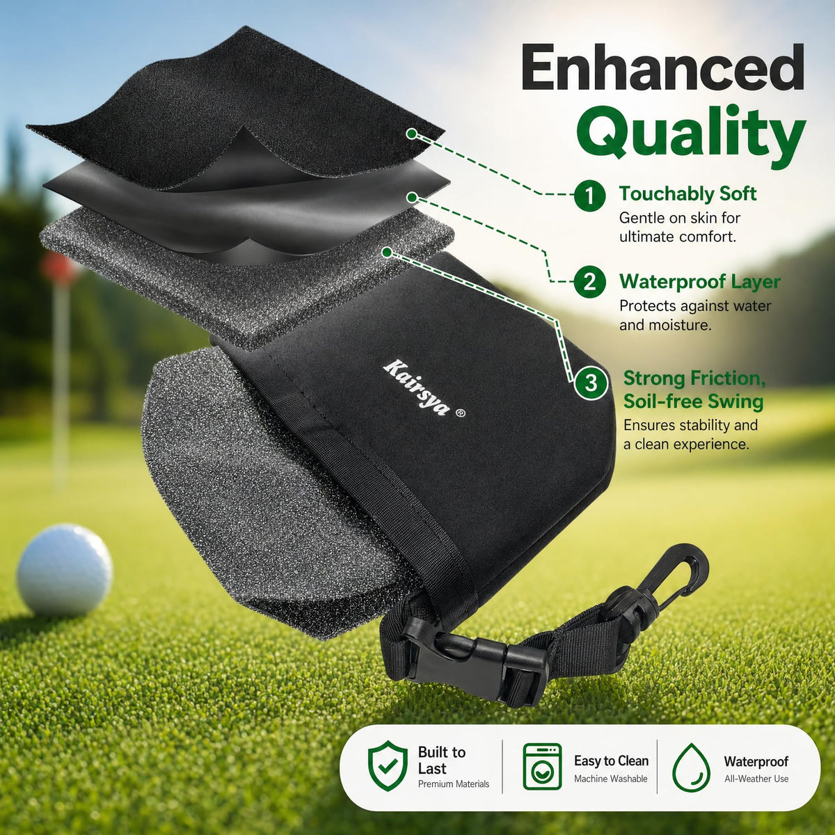 Scratch-free microfiber bristles on the Kairsya system for deep groove cleaning.