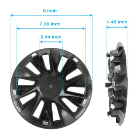KAKABAS 4pc hub cap set package for complete wheel upgrade.