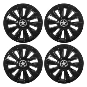 KAKABAS 8-inch glossy black hub cap front view protects the wheel hub from dust