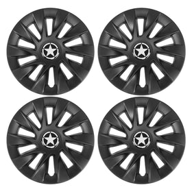 KAKABAS 8in hub cap matte black front view enhances cart style and protection.