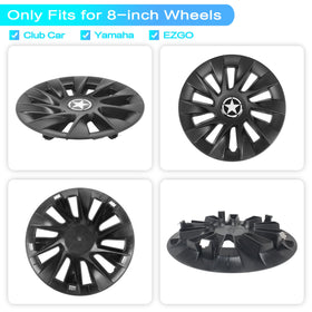 KAKABAS 8in hub cap matte black installation demonstrates tool-free snap-on ease.