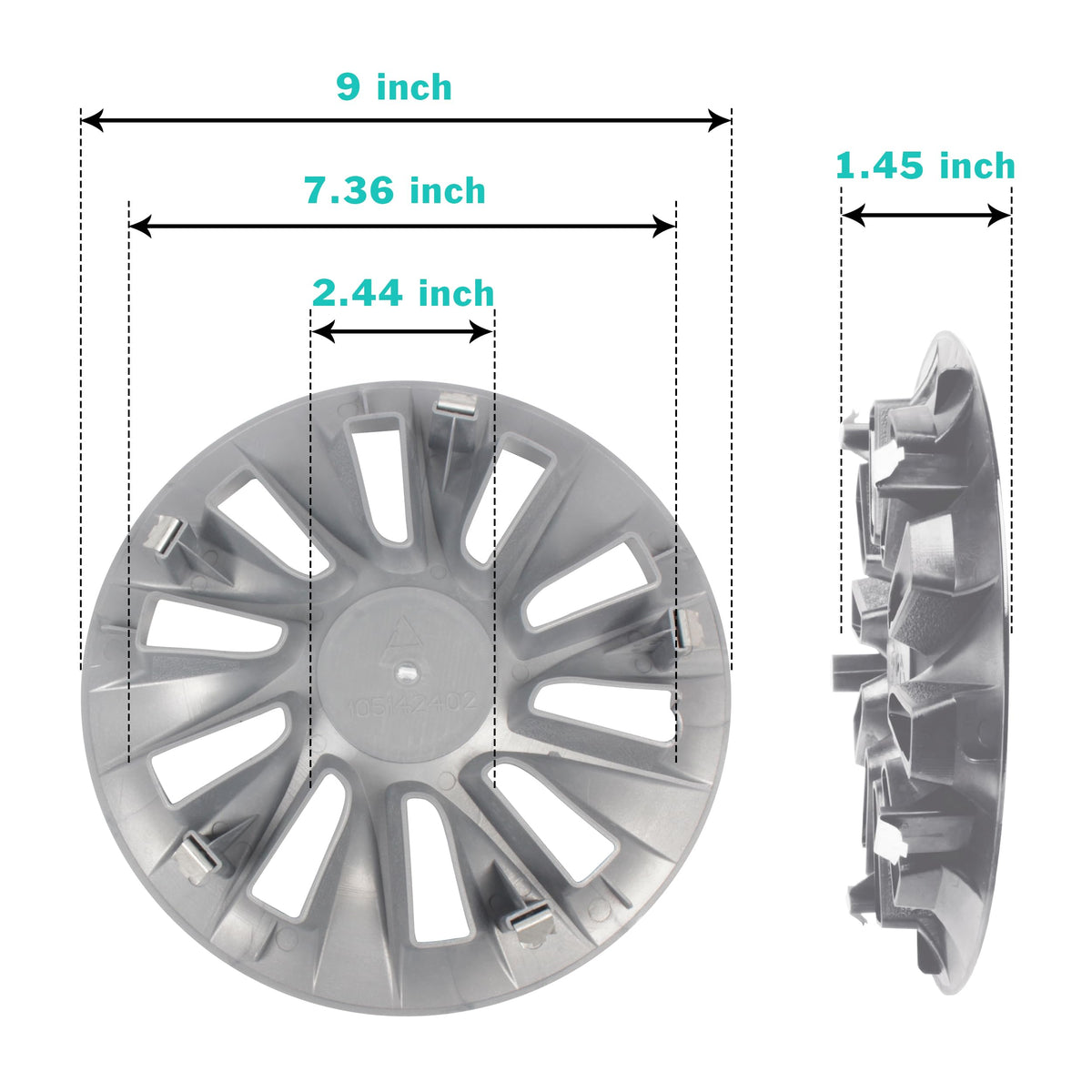 KAKABAS 8inch hub cap for EZ-GO wheels, quick upgrade with tool-free install.
