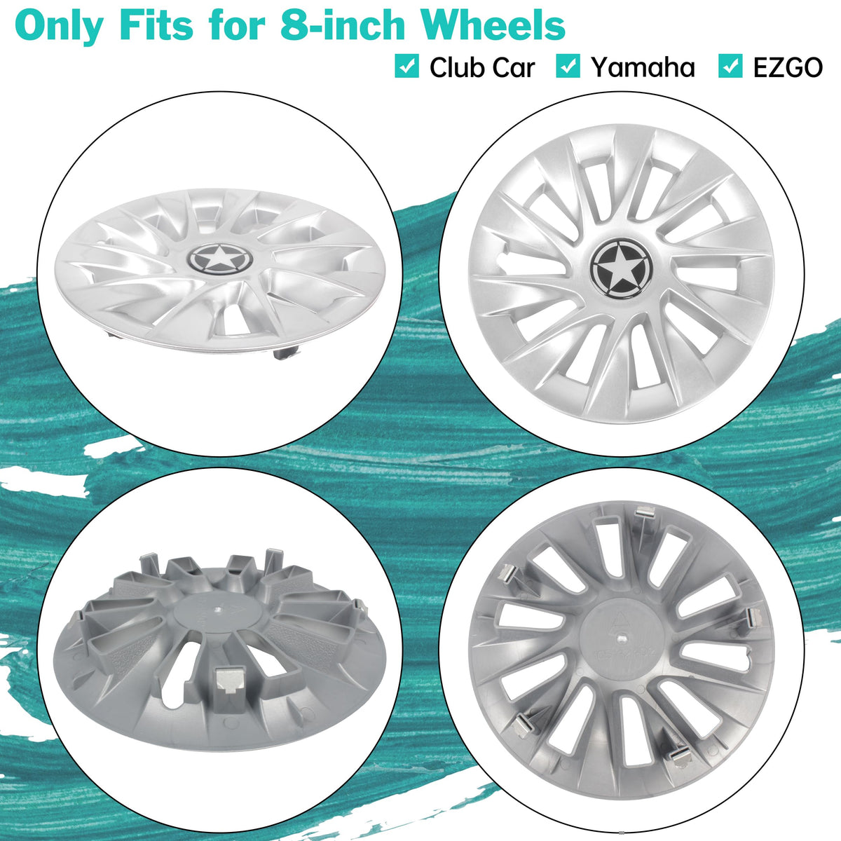 KAKABAS 8inch hub cap for Yamaha wheels, durable protection against dust and mud.