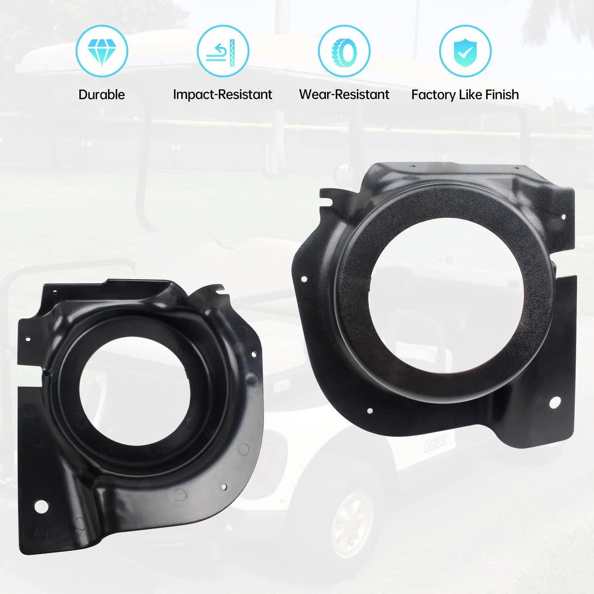 KAKABAS low-profile pod design blends with EZGO RXV for a sleek look.