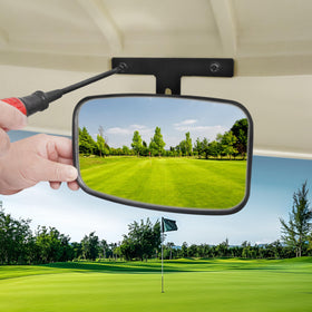 KAKABAS wide panoramic mirror for EZGO, Club Car, Yamaha carts improves visibility.