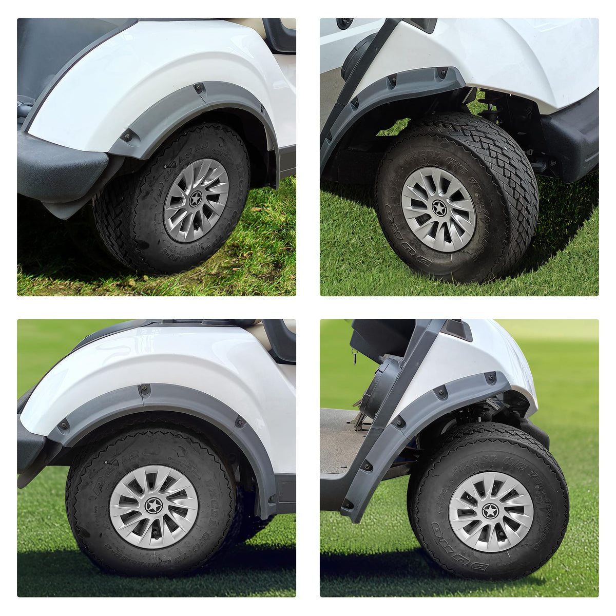 KAKABAS silver finish hub caps, modern style across all terrains.