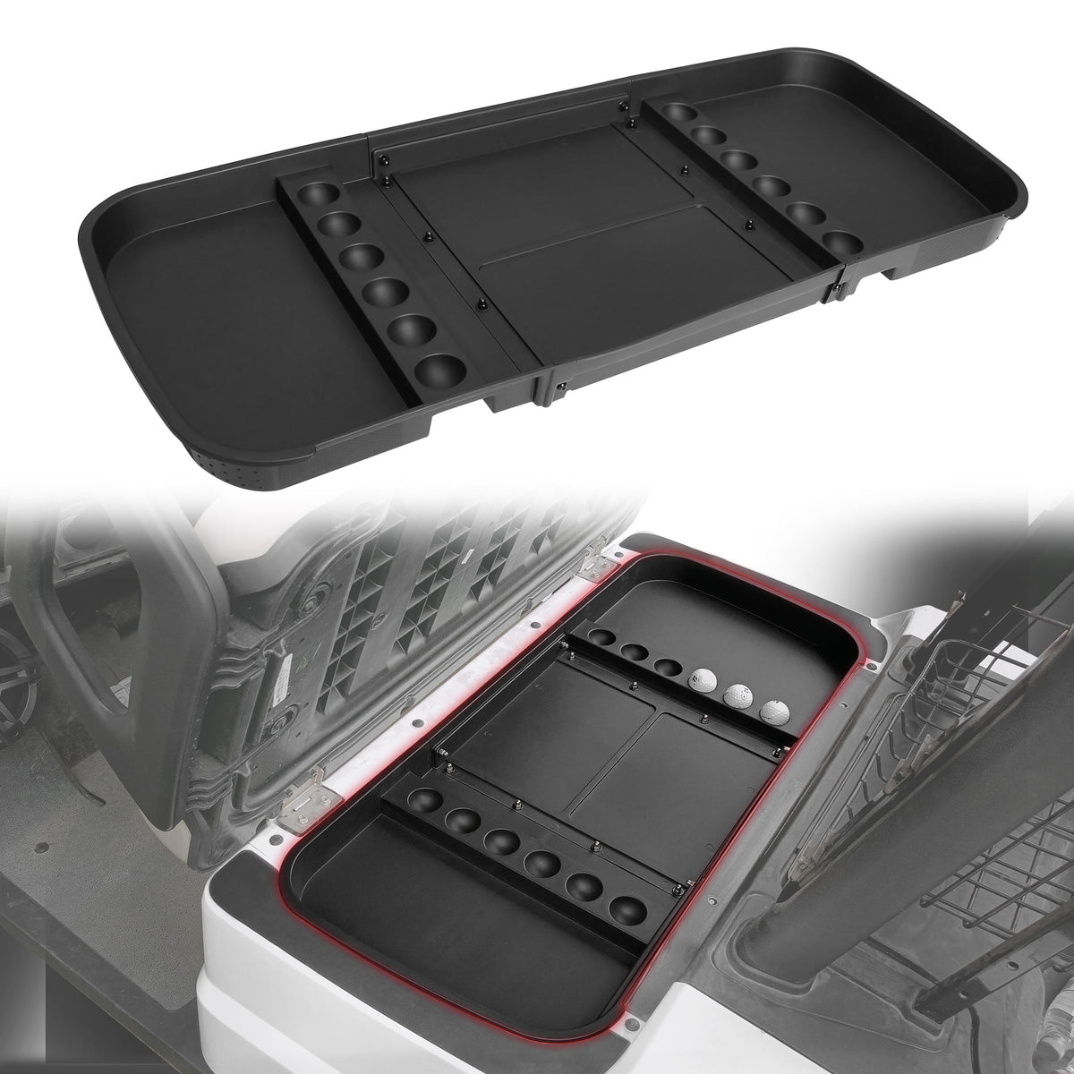 KAKABAS under-seat tray for Yamaha G29 fits neatly under the seat.