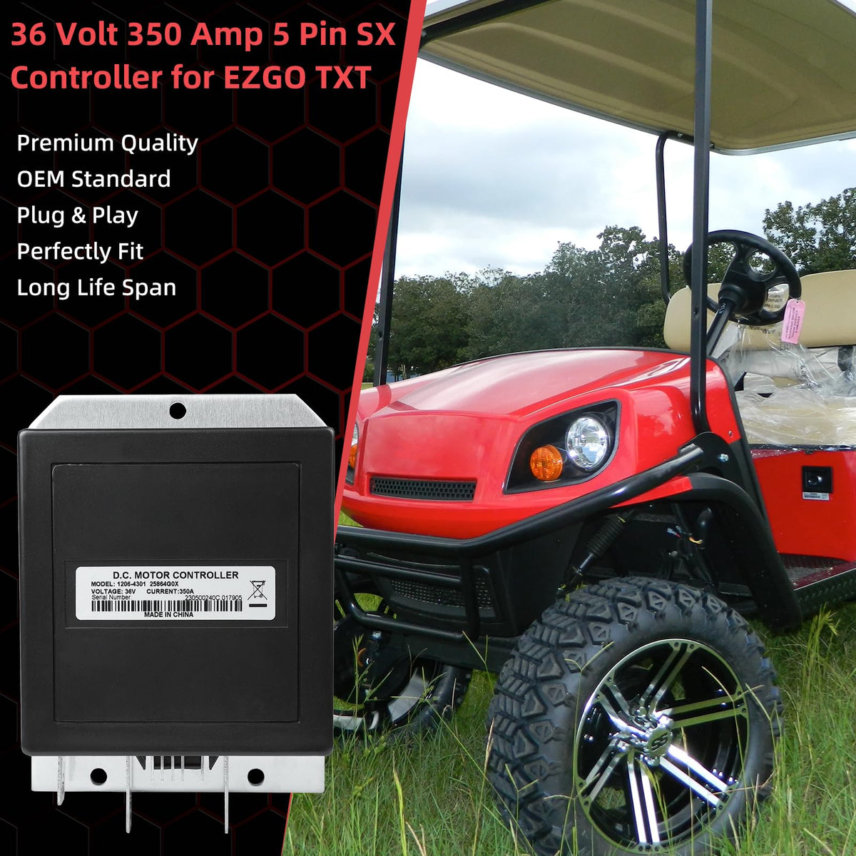 KAKSEY plug-and-play installation for EZGO cart replacement.