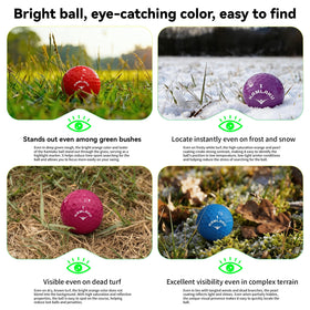 Kamlaku 2-piece colored golf balls designed for ease of finding.