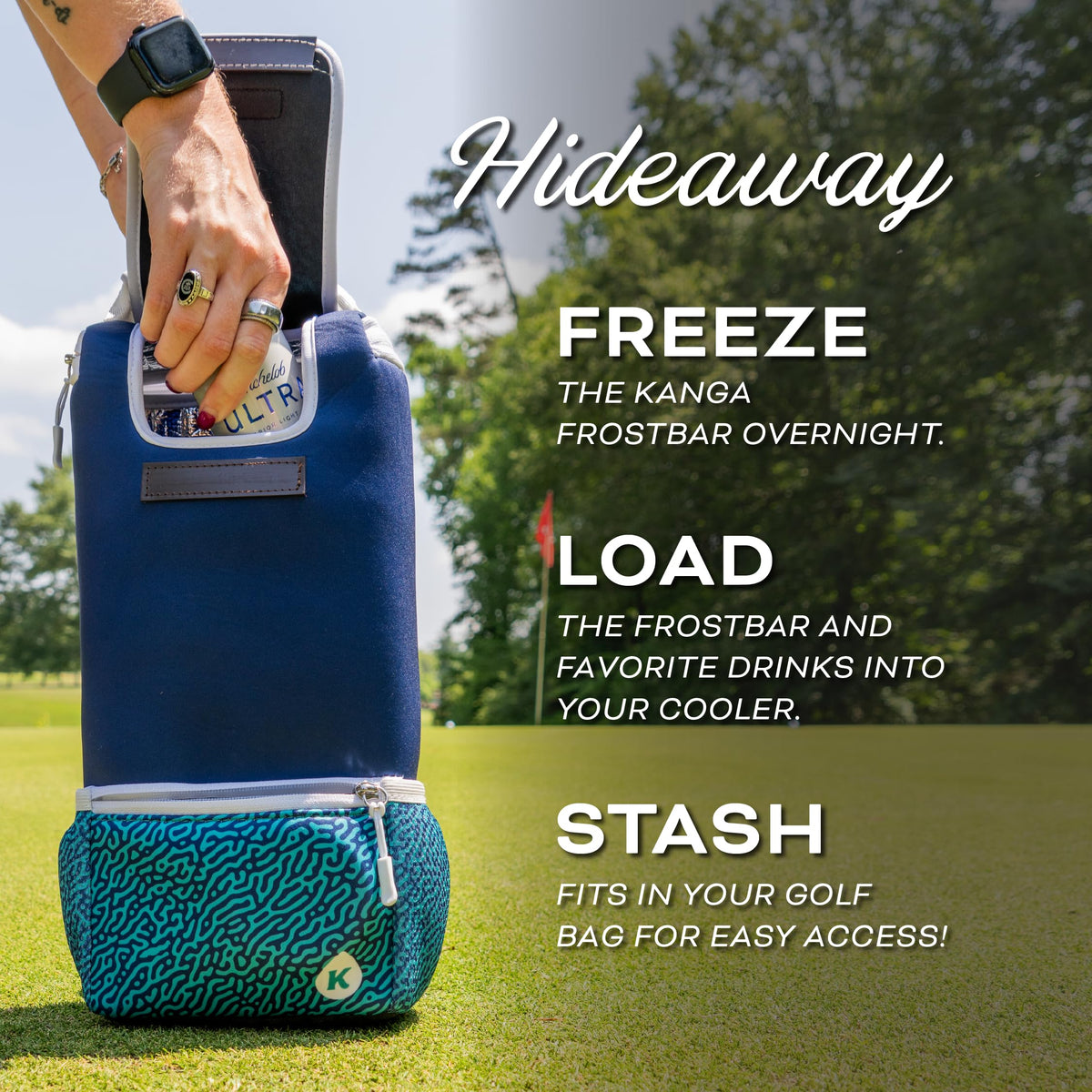Gift-ready Kanga golf cooler, ideal for birthdays or holidays for golfers.
