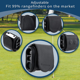 Adjustable strap with exposed buttons enables smooth operation