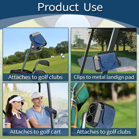 Kanmoon magnetic strap holds rangefinder securely on golf cart rails