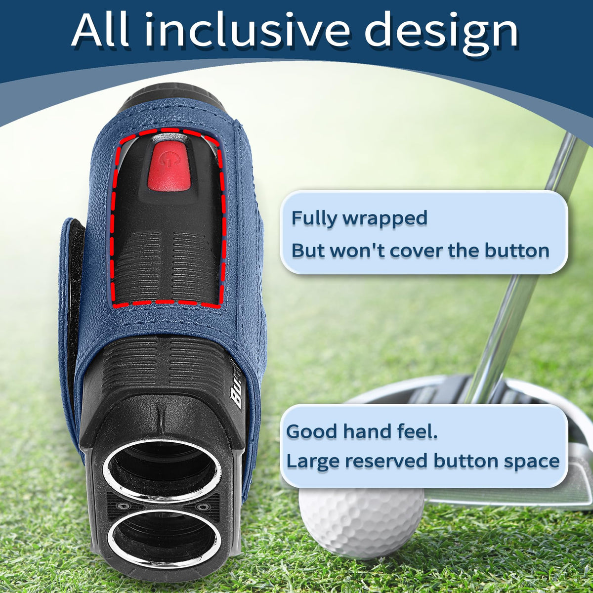 Kanmoon rangefinder strap enables quick removal near the green