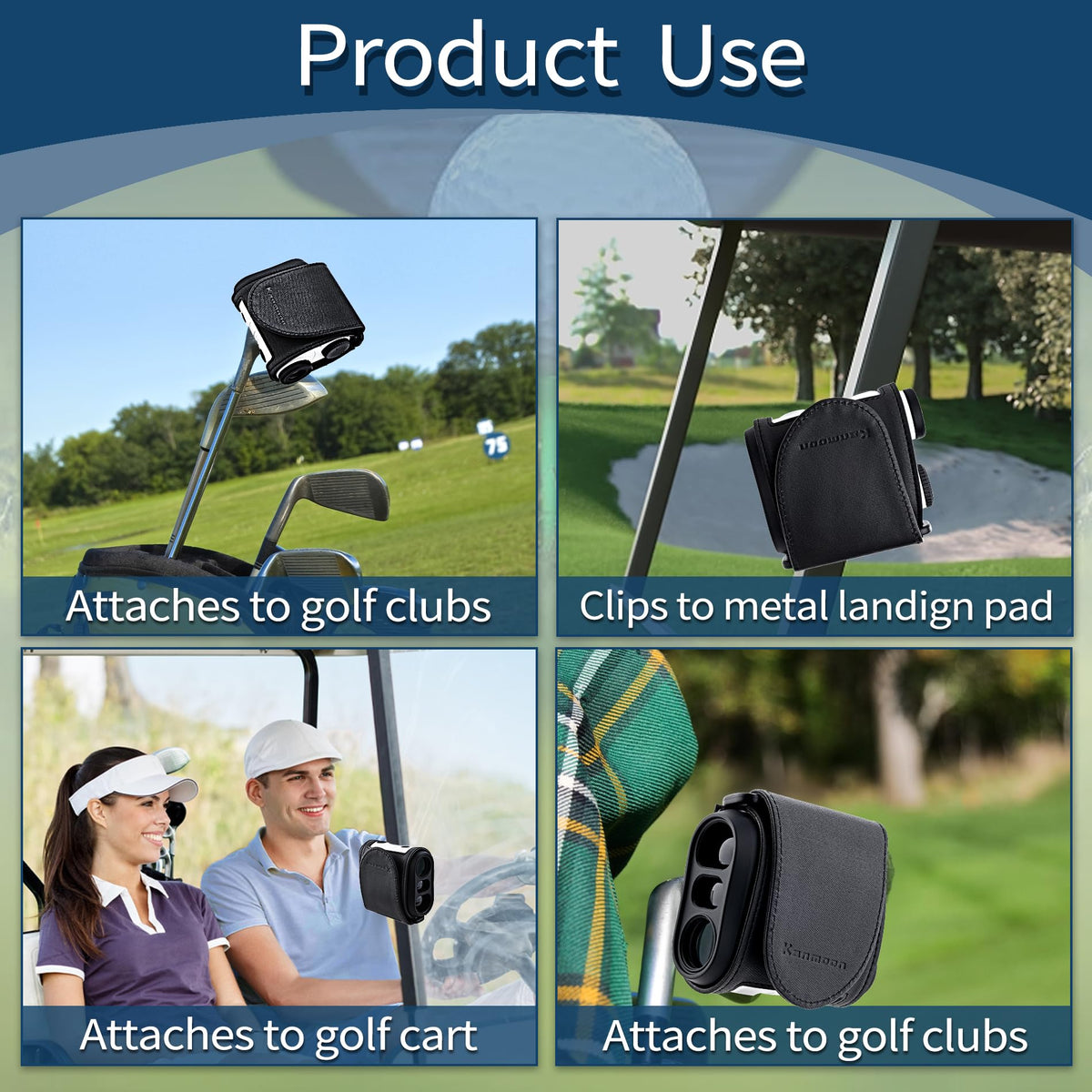 Strong magnet hold on golf cart frame keeps device secure
