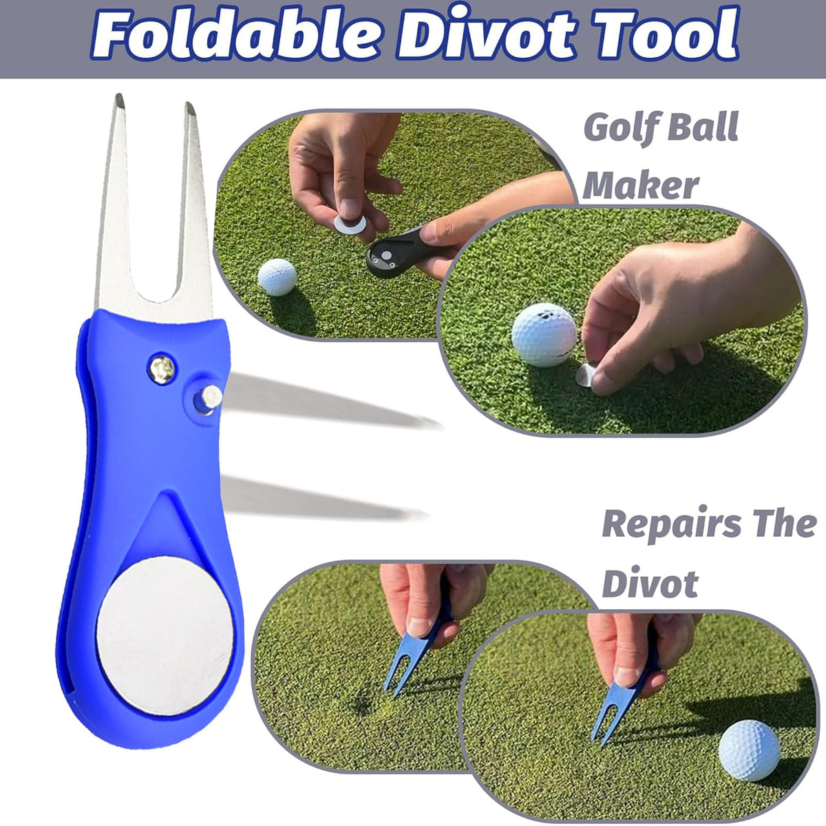 karamagic aluminum alloy divot tool with ball marker for easy pickup