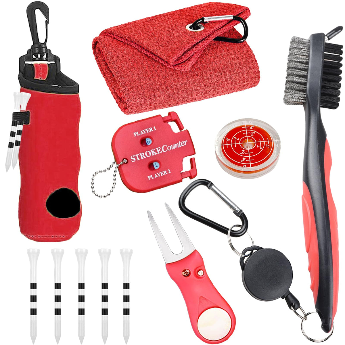 karamagic 11-pcs golf accessories kit with towel and tools for on-course convenience