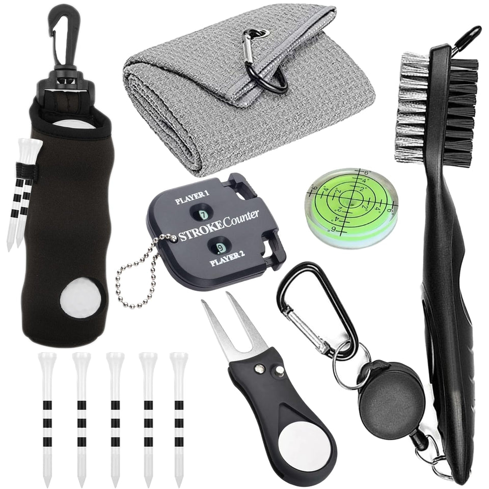 Karamagic golf accessories kit front view for easy on-bag access