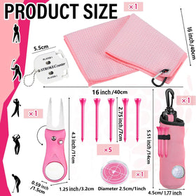 Karamagic retractable towel on golf kit for quick drying and accessibility.