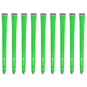 Karma Neion II green golf grips front view showing vibrant color and enhanced grip feel