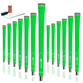 Karma Neion II green grip kit assembled on a golf club