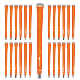 Karma Neion II orange golf grips pack shows vibrant color options for regripping multiple clubs.