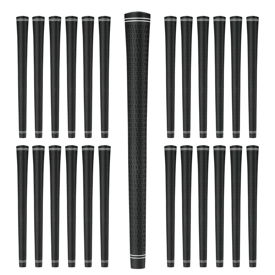 Karma Revolution 360 golf grips overview showing alignment-free ease for quick installation.