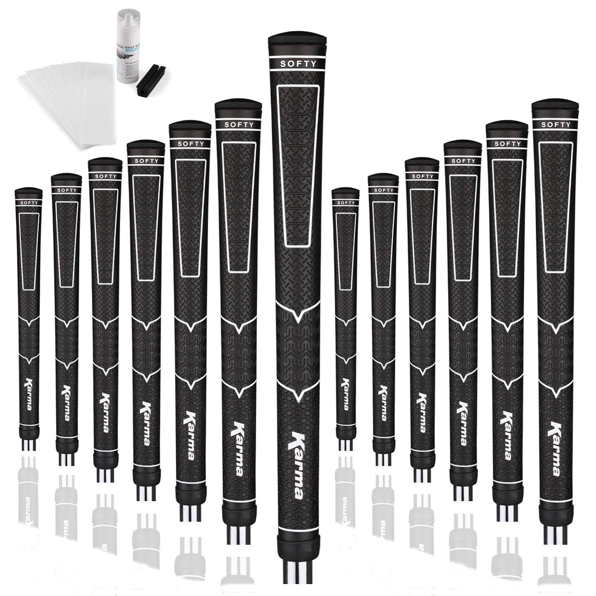 Karma Softy golf grip kit standard size showing soft, tacky polyurethane outer layer for secure hold