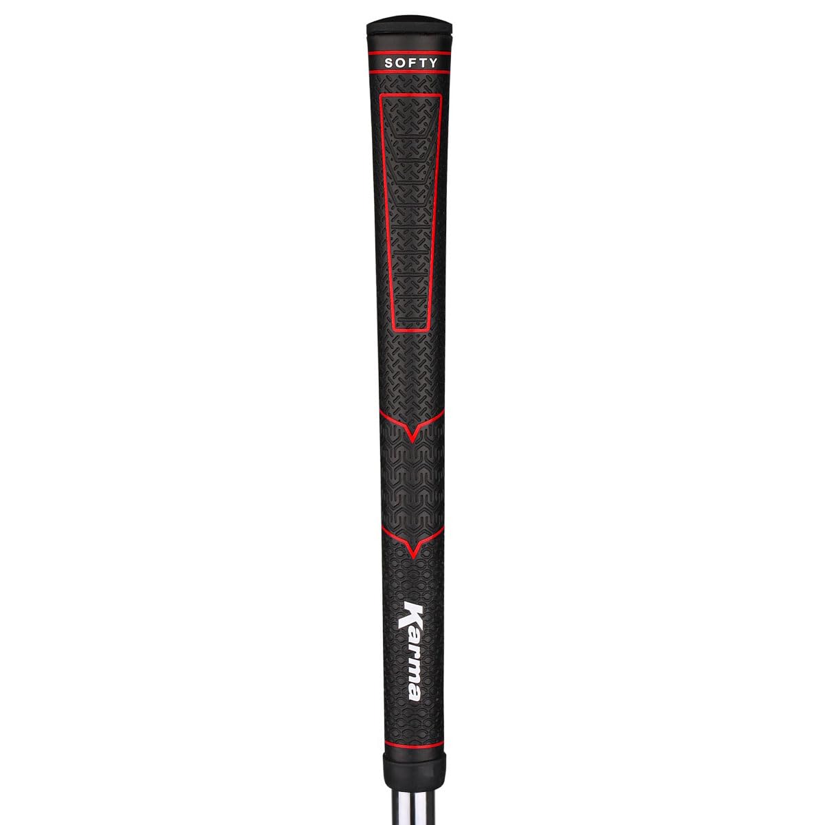 Karma Softy grip close-up shows tri-zonal traction for steady grip.