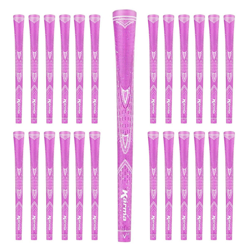 Karma Sparkle Pink golf grip with glitter texture offers slip resistance for women players.
