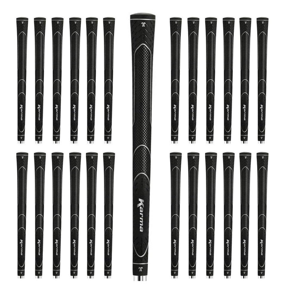 Karma Super Lite black oversized grip with textured surface for enhanced swingweight feel.