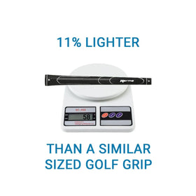 Karma Super Lite ribbed grip texture aids hand placement.