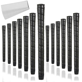 Karma Synthetic Wrap Black Midsize Golf Grips provide comfortable, non-slip feel for enhanced control.