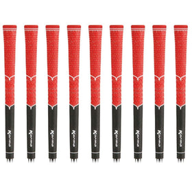 Karma V-Cord golf grips 9-pack in black and red offering all-weather traction