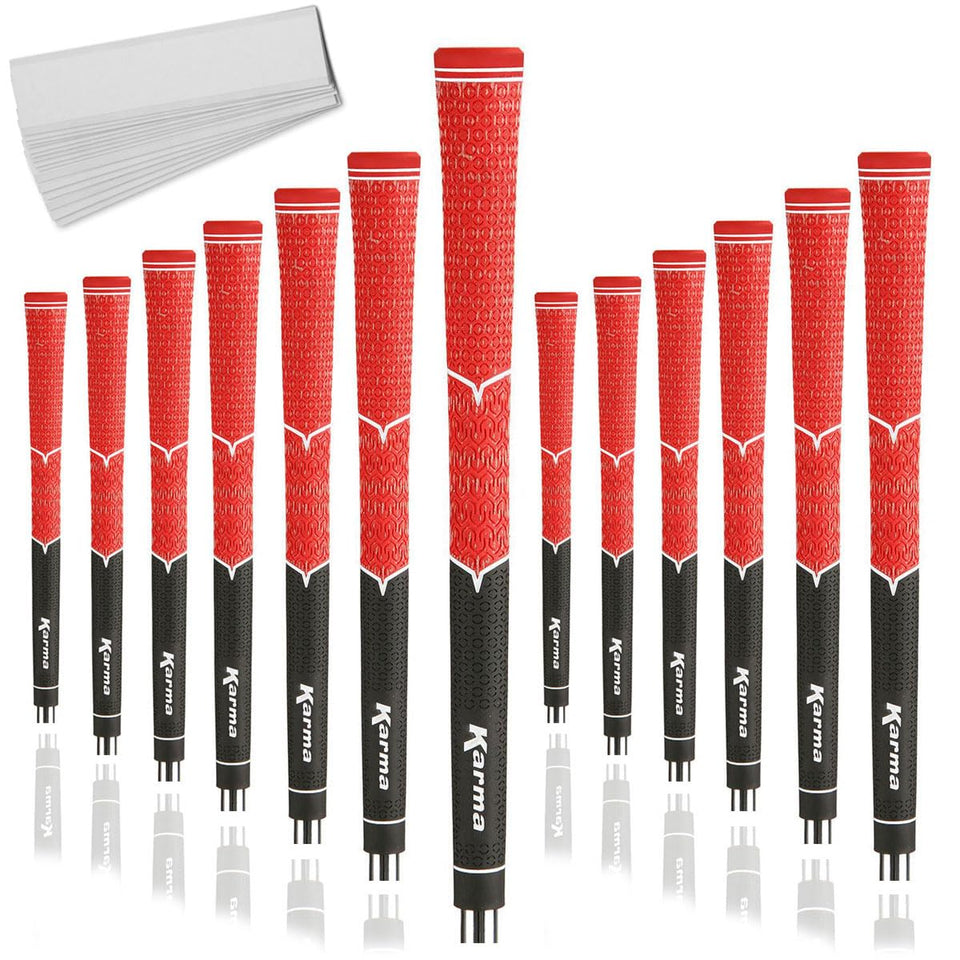 Karma V-Cord golf grips upper cord for enhanced traction in wet conditions.