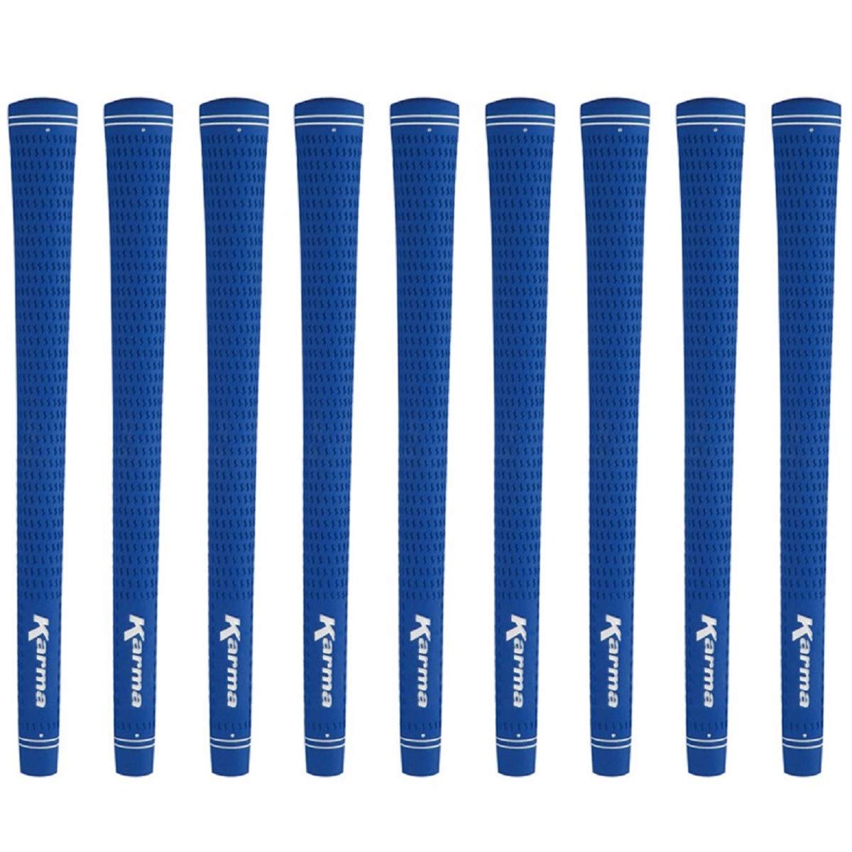 Karma Velour blue golf grips close-up texture for secure hold in all conditions.
