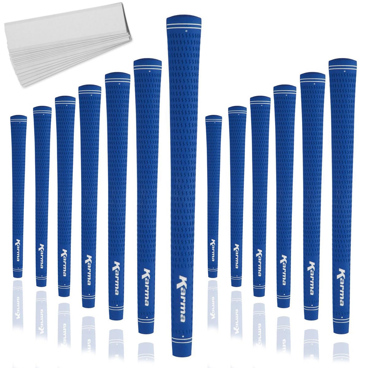 Karma Velour Blue Jumbo Plus grip with cushioned tack for stable handling.