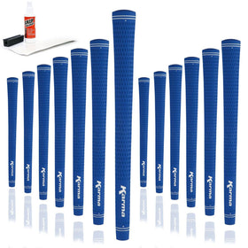 Karma Velour Blue Ladies grip kit close-up of blue velour grips for secure hold