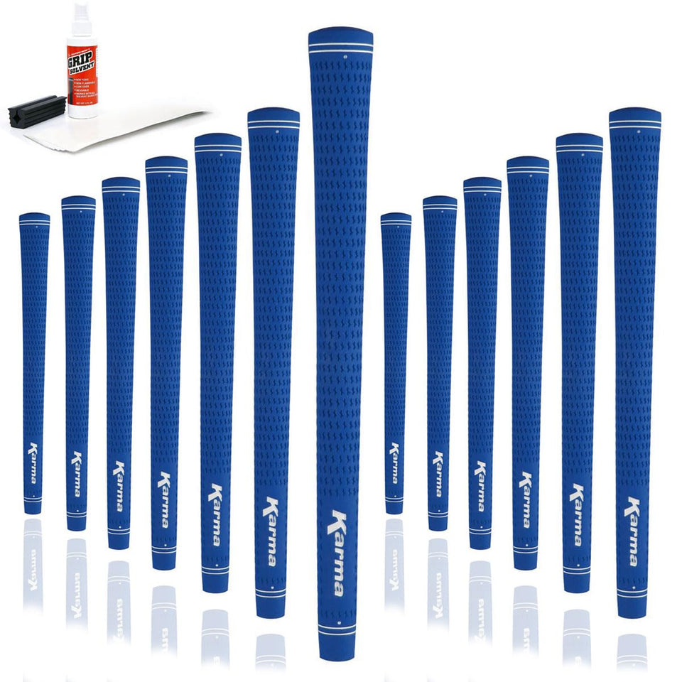 Karma Velour Blue Ladies grip kit close-up of blue velour grips for secure hold